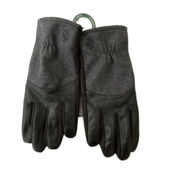 Ike Behar Men L Black Gray Wool Blend Touchscreen Gloves - Picture 1 of 6